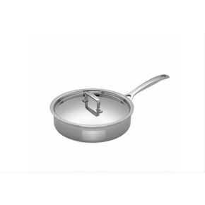 Le Creuset 3-Ply Uncoated Sauté Pan with Lid, 24cm, Stainless Steel