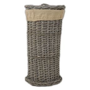 Casa Round Wicker Toilet Roll Holder, Grey