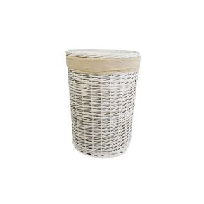 Casa Wicker Round Basket, Medium, White