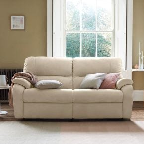 G Plan Mistral 2 Seater Double Power Recliner Leather Sofa, Capri Stone