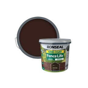 Ronseal One Coat Fencelife Paint, 5L, Dark Oak