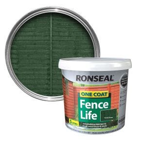 Ronseal One Coat Fencelife Paint, 5L, Forest Green