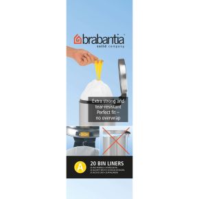 Brabantia Bin Liner A, 3L, 20 Bags, White