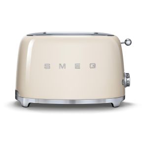 Smeg TSF01CRUK Retro 2 Slice Toaster, Cream