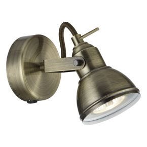 Searchlight Focus Single Spotlight, Antique Brass