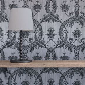 Fine Decor Milano Damask Wallpaper, Silver