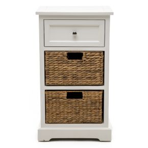 Casa 1 Drawer/2 Basket Sideboard, White/natural