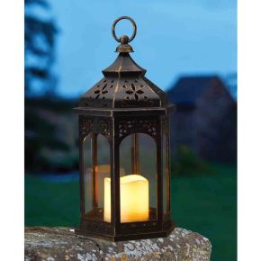 Smart Garden Outdoor Moroccan Lantern, Bronze