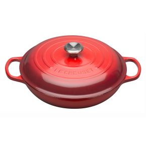 Le Creuset Signature Cast Iron Shallow Casserole, 30cm, Cerise