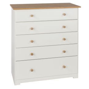 Casa Chandler 5 Drawer Chest, White