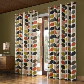 Orla Kiely Multi Stem Curtains, 229 x 137cm, Multi