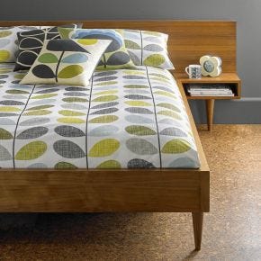 Orla Kiely Scribble Stem Duvet Cover, King, Seagrass