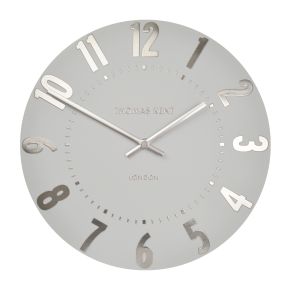 Thomas Kent Mulberry Wall Clock, 50cm, Silver Cloud