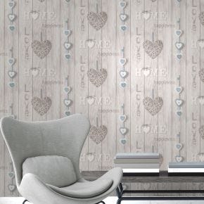 Fine Decor Love Your Home Wallpaper, Blue