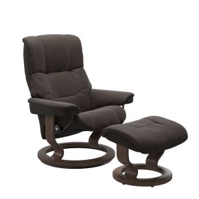 Stressless Mayfair Large Leather Recliner Chair & Footstool, Paloma Chestnut