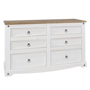 Casa Connor 3+3 Drawer Wide Chest, White