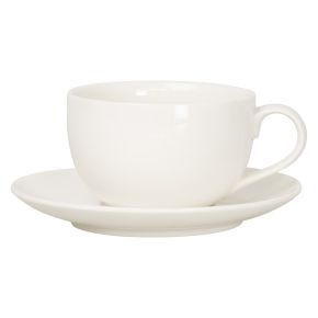 Casa Coupe Tea Cup & Saucer, 90ml, White