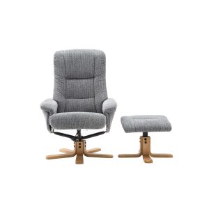 Casa Sinatra Fabric Chair & Footstool, Lake Blue Fabric