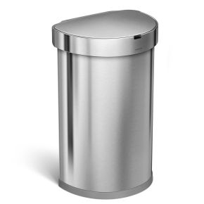 Simplehuman ST2009 Semi Round Sensor Bin, Brushed Stainless Steel, 45L