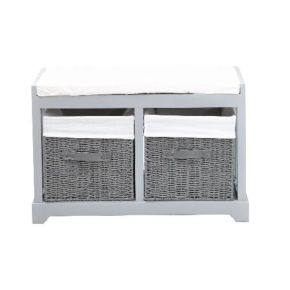 Casa Storage Bench with Drawers, White & Natural