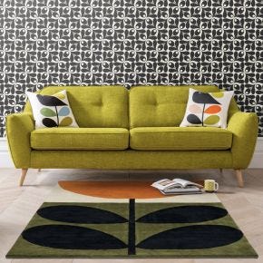 Orla Kiely Laurel Large Velvet Sofa, Glyde Ochre