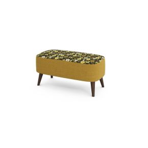 Orla Kiely Donegal Fabric Small Footstool, Barrow Ochre