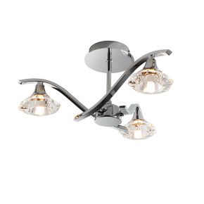 Endon Langella 3 Light Ceiling Light, Chrome