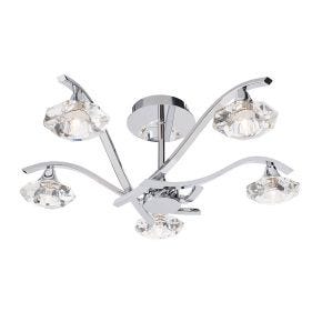 Endon Langella 6 Light Ceiling Light, Chrome