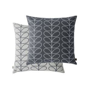 Orla Kiely Small Linear Stem Cushion, Cool Grey