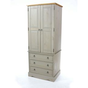 Casa Connor 2 Door 3 Drawer Wardrobe, Grey